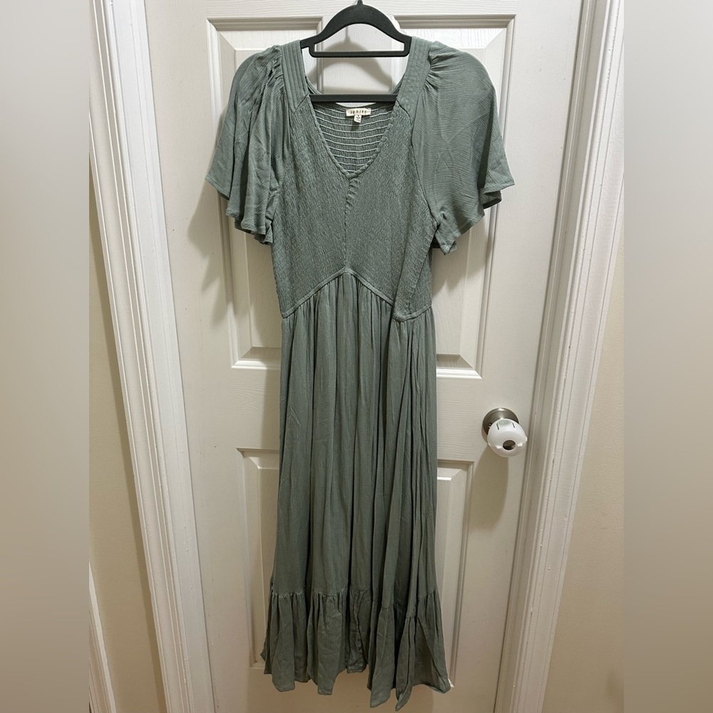 JODIFL Sage Green Maxi Dress (Maternity-friendly!)